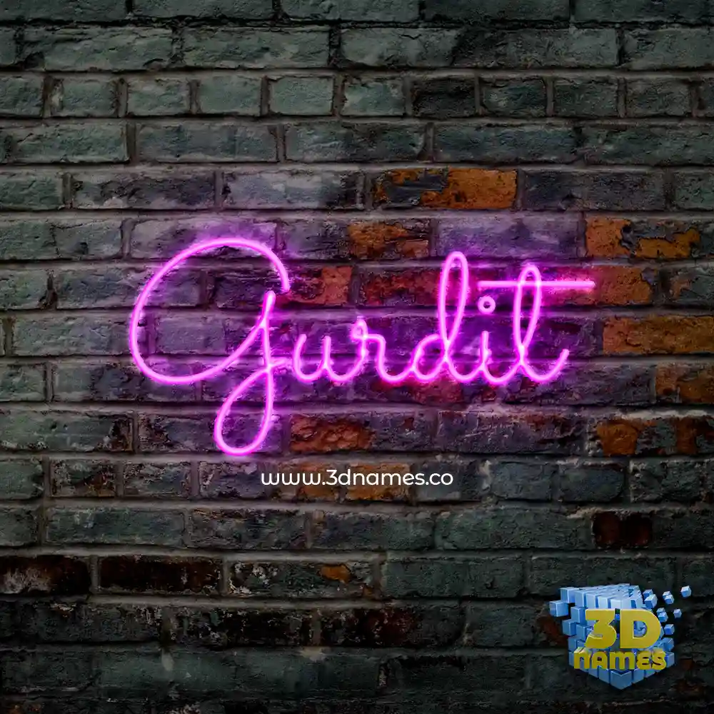 gurdit in Pink Neon style - 3D name wallpaper