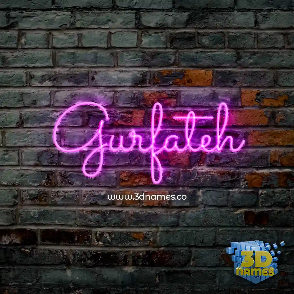gurfateh in Pink Neon style - 3D name wallpaper