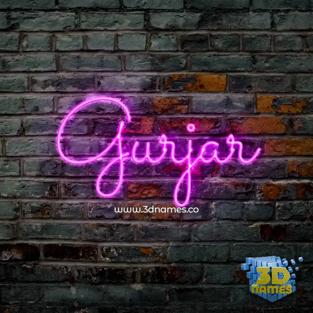gurjar in Pink Neon style - 3D name wallpaper