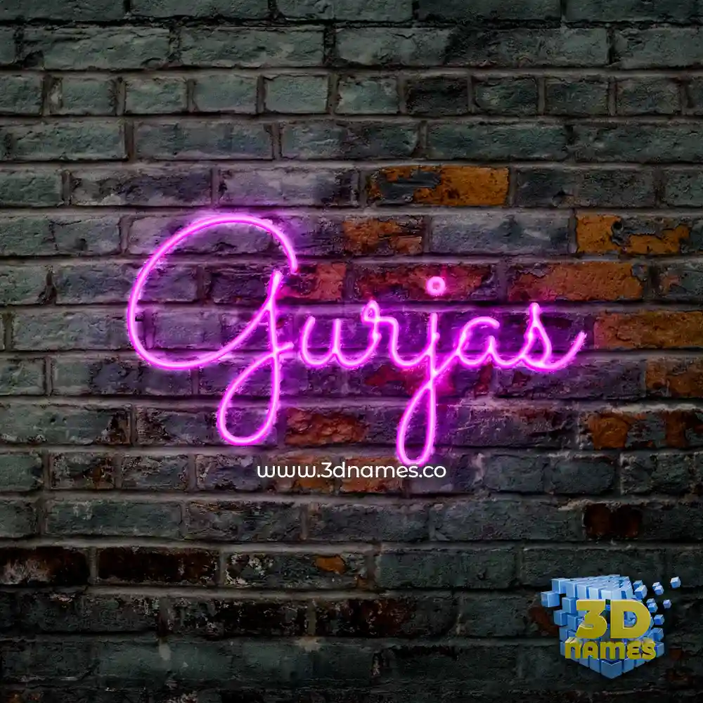 gurjas in Pink Neon style - 3D name wallpaper