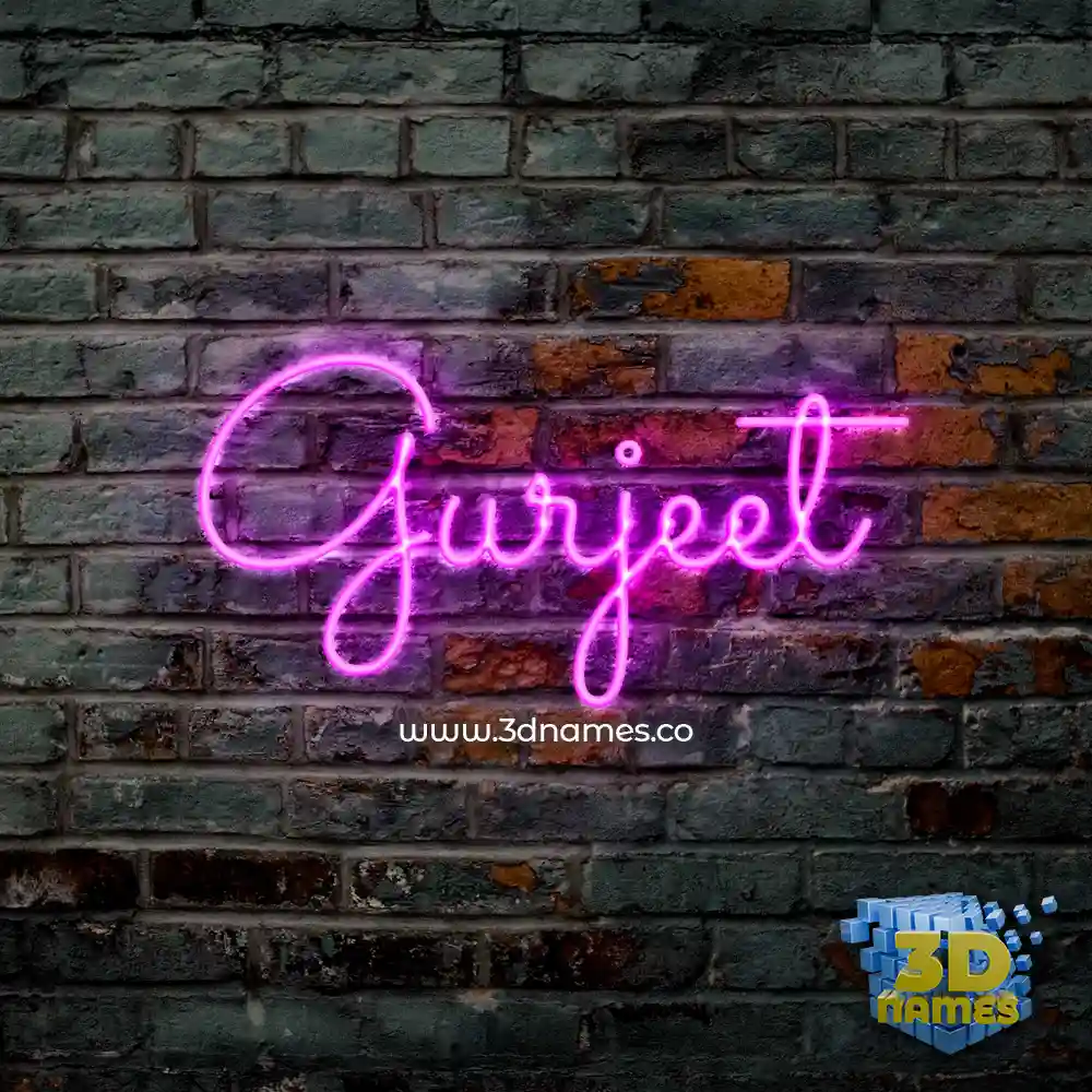 gurjeet in Pink Neon style - 3D name wallpaper