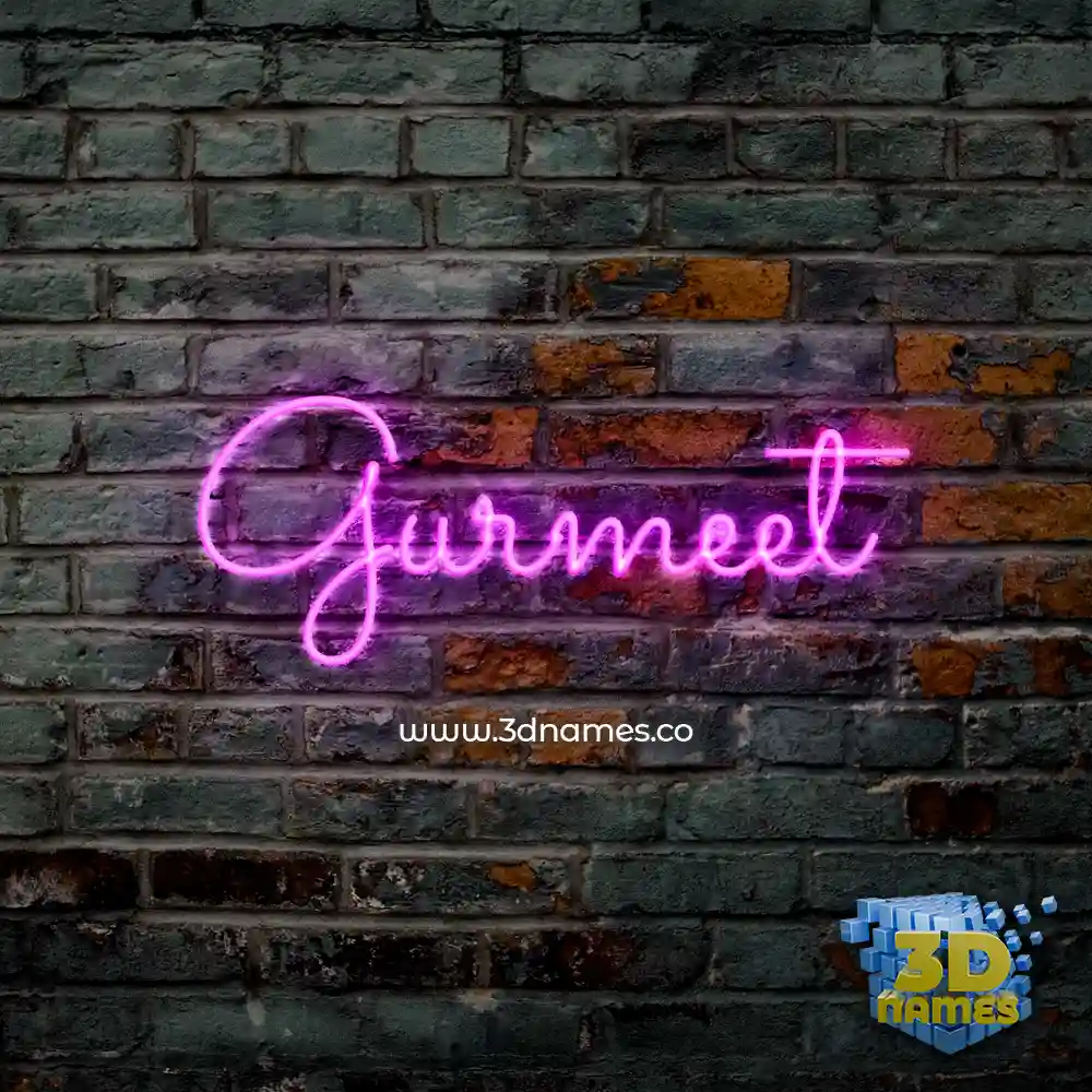 gurmeet in Pink Neon style - 3D name wallpaper
