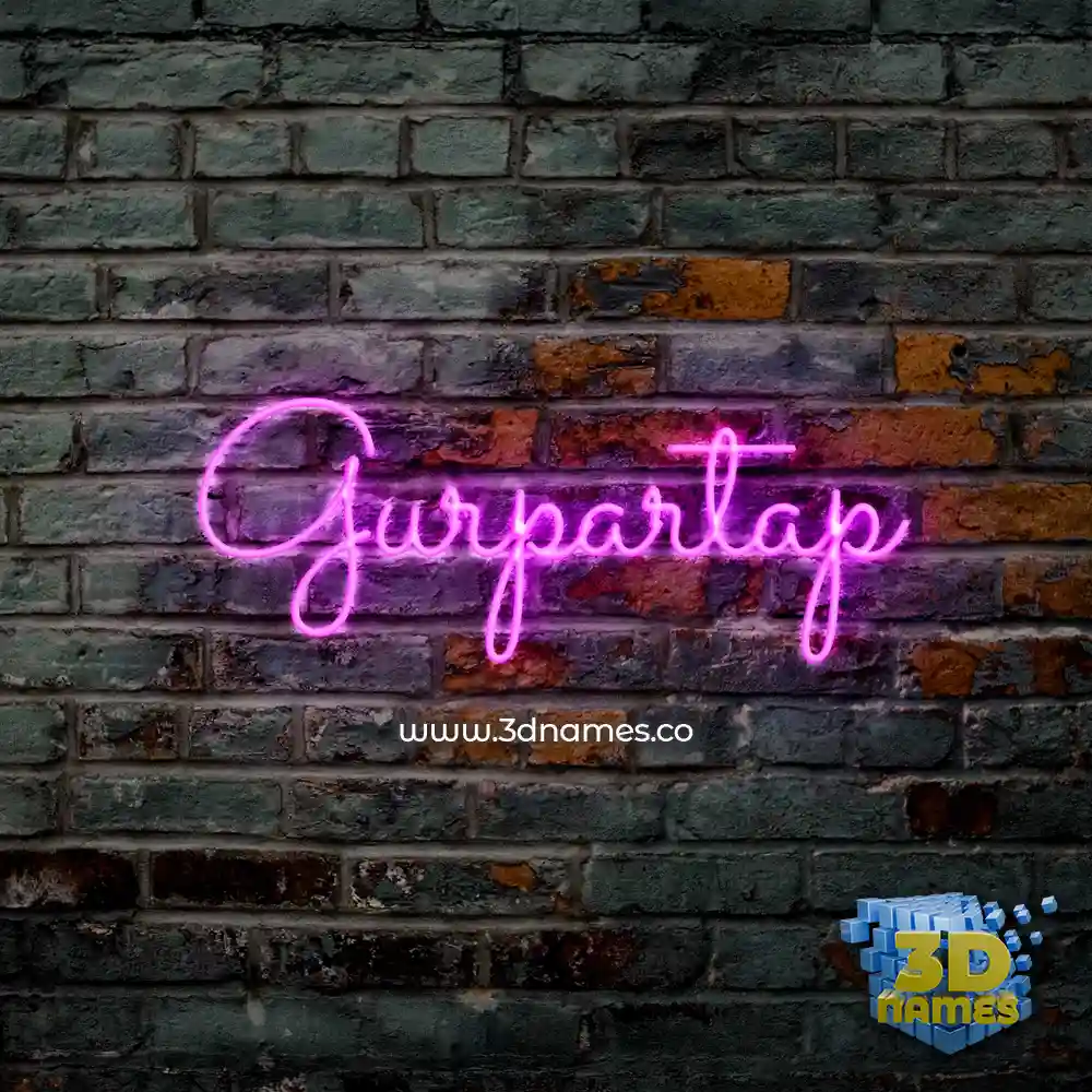 gurpartap in Pink Neon style - 3D name wallpaper