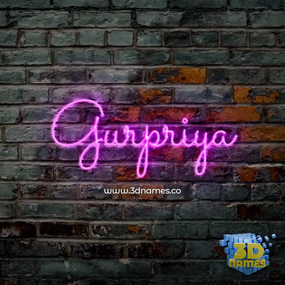 gurpriya in Pink Neon style - 3D name wallpaper
