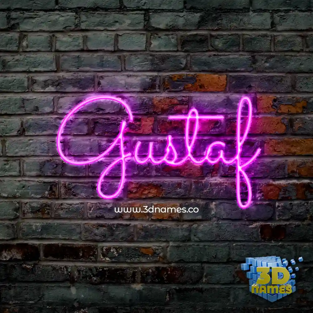 gustaf in Pink Neon style - 3D name wallpaper