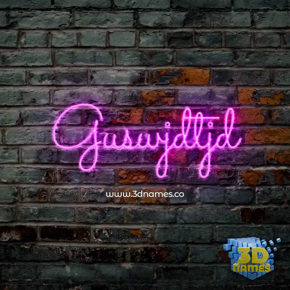 guswjdtjd in Pink Neon style - 3D name wallpaper