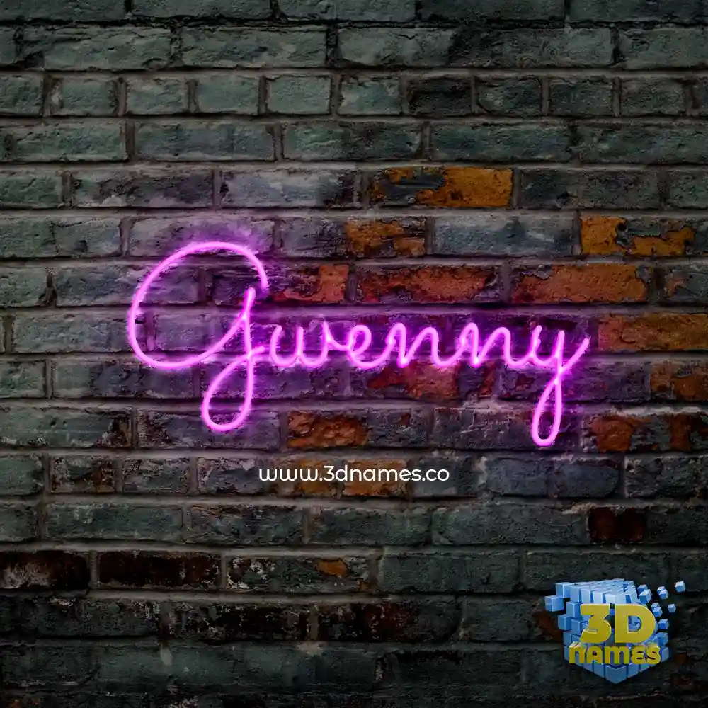 gwenny in Pink Neon style - 3D name wallpaper