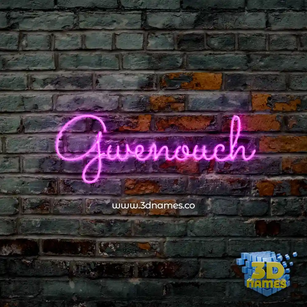 gwenouch in Pink Neon style - 3D name wallpaper