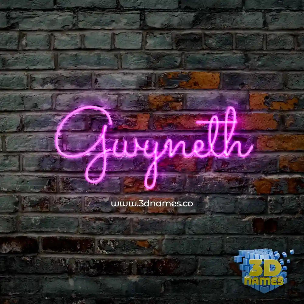 gwyneth in Pink Neon style - 3D name wallpaper