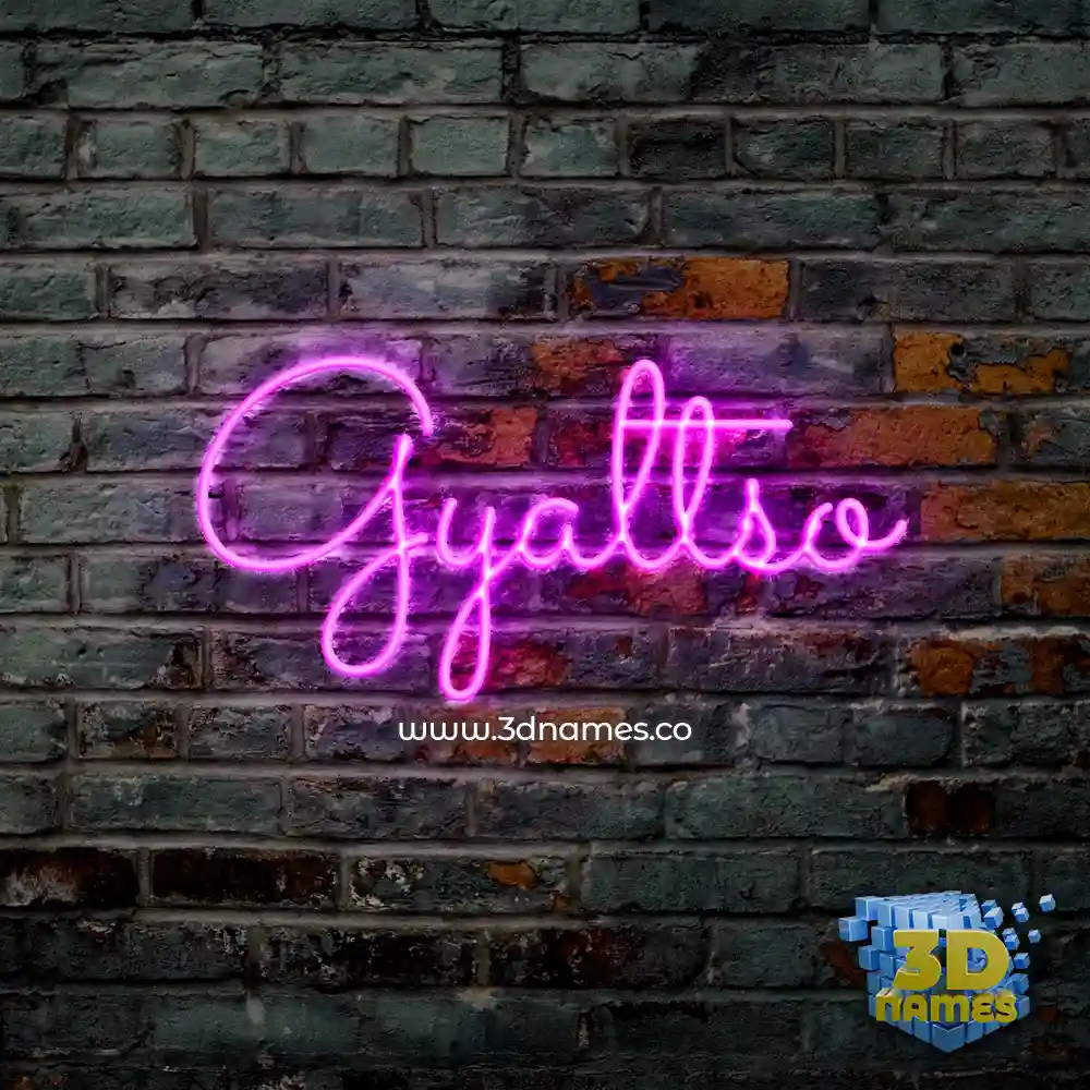 gyaltso in Pink Neon style - 3D name wallpaper