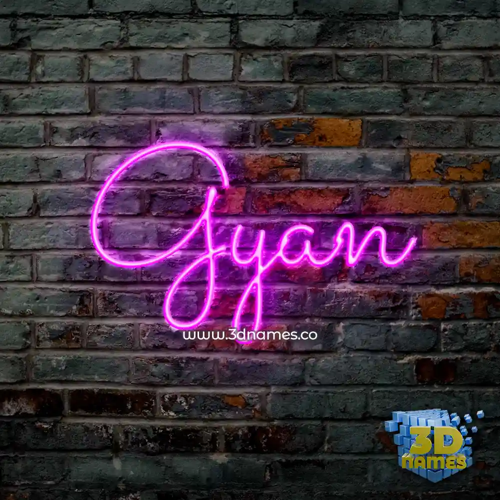 gyan in Pink Neon style - 3D name wallpaper