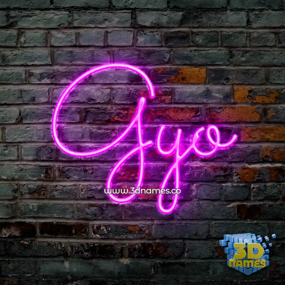 gyo in Pink Neon style - 3D name wallpaper