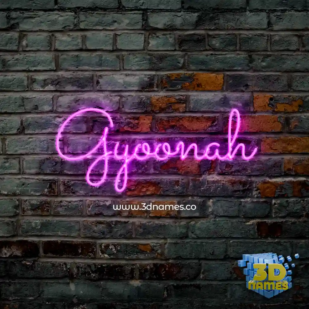 gyoonah in Pink Neon style - 3D name wallpaper
