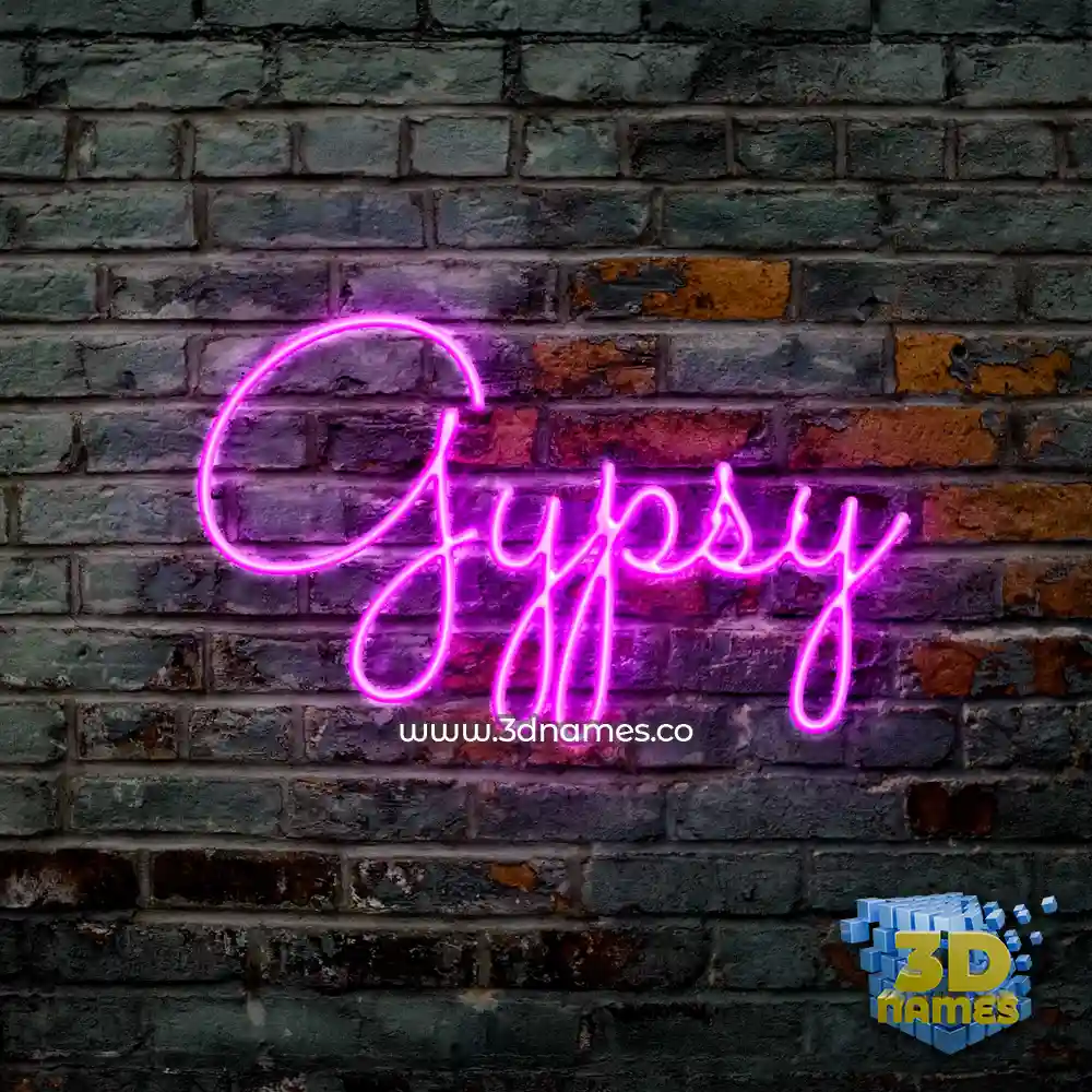 gypsy in Pink Neon style - 3D name wallpaper