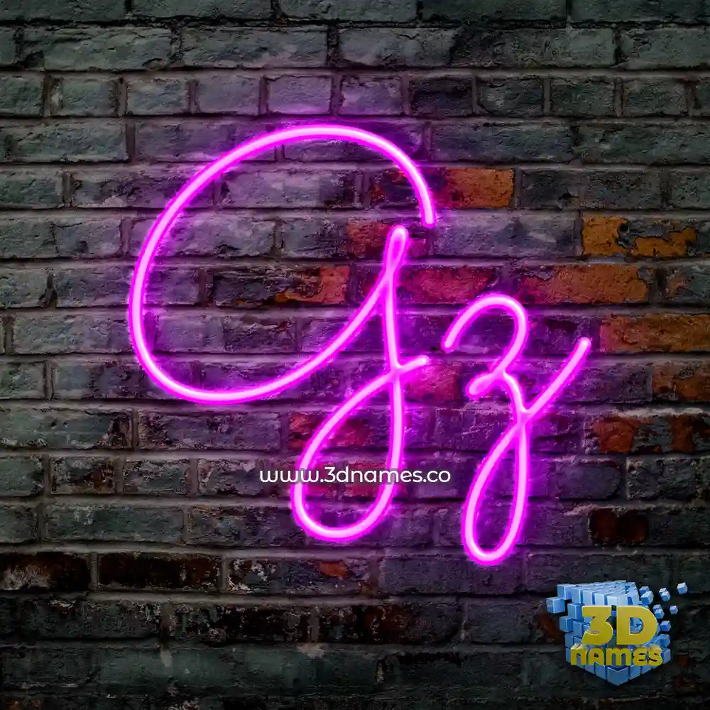 gz in Pink Neon style - 3D name wallpaper