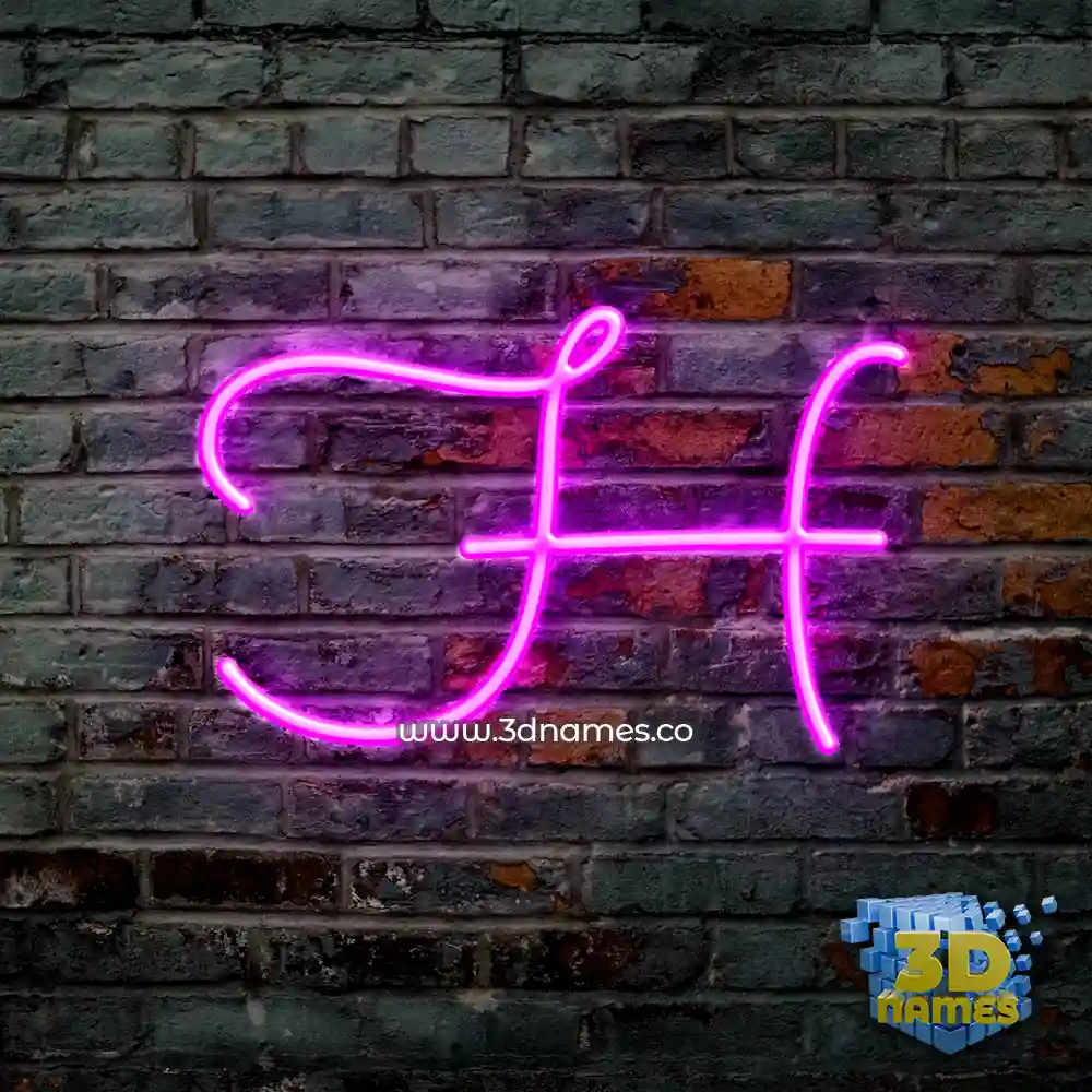 h in Pink Neon style - 3D name wallpaper