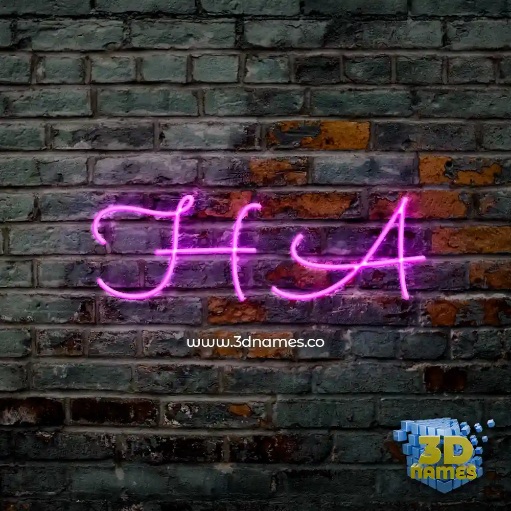 h a in Pink Neon style - 3D name wallpaper