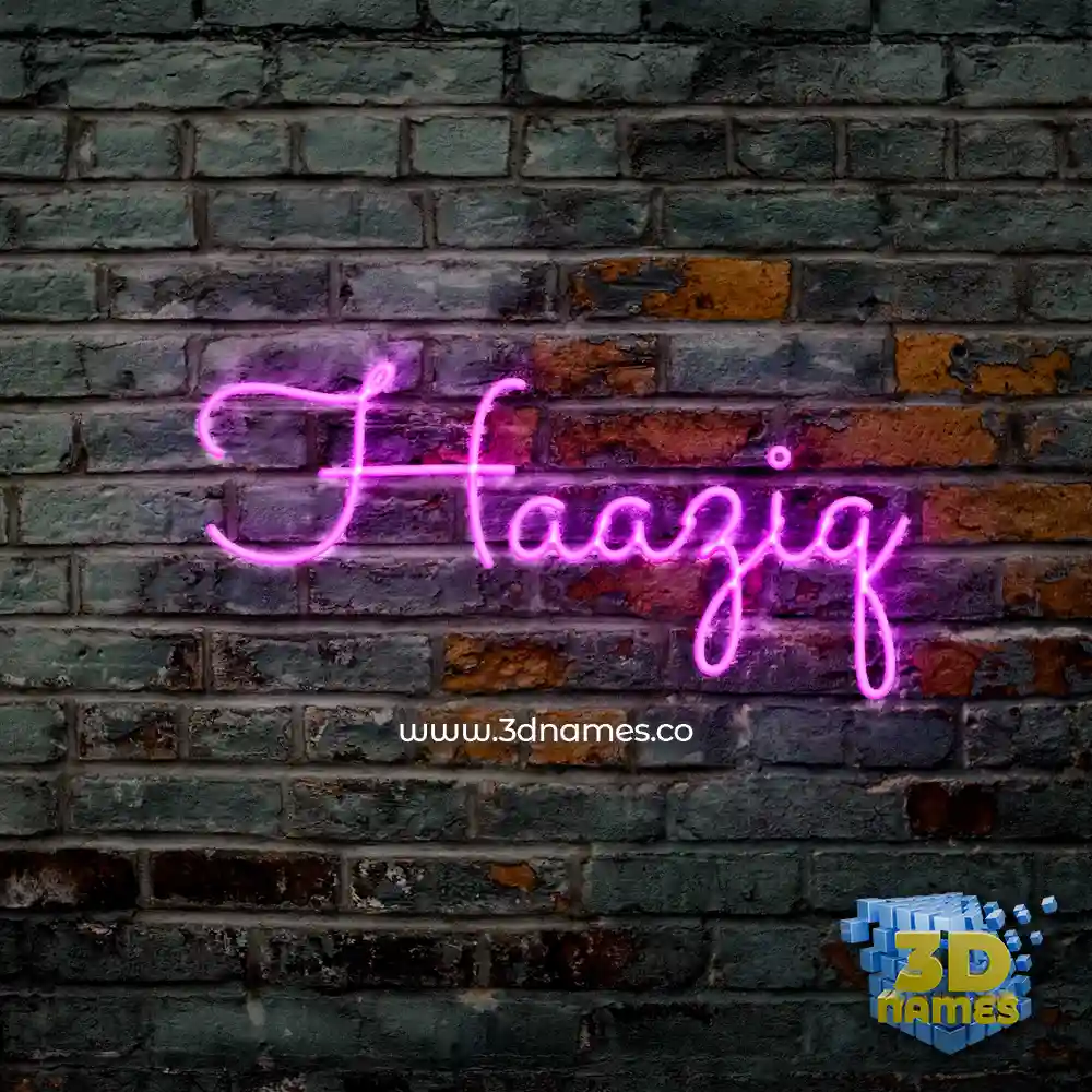 haaziq in Pink Neon style - 3D name wallpaper