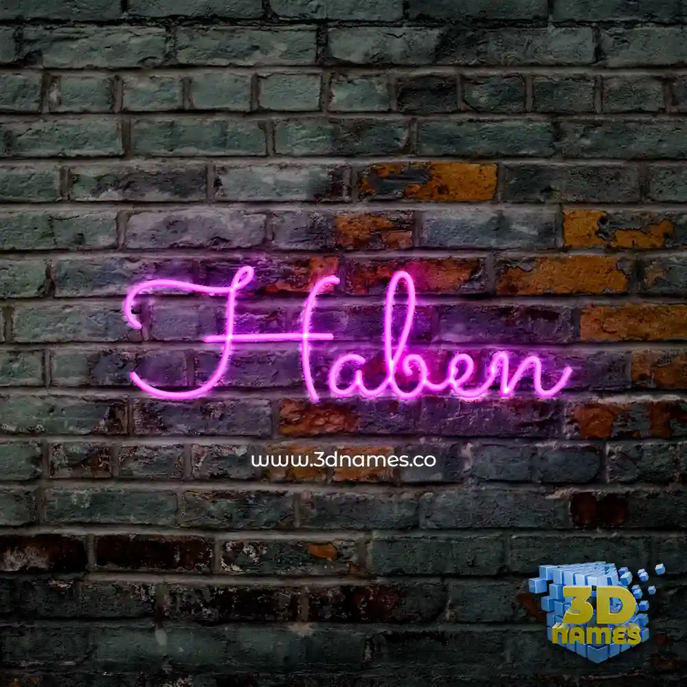 haben in Pink Neon style - 3D name wallpaper