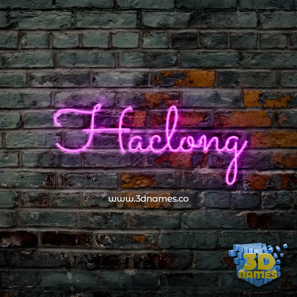 haclong in Pink Neon style - 3D name wallpaper
