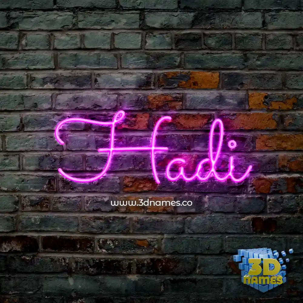 hadi in Pink Neon style - 3D name wallpaper