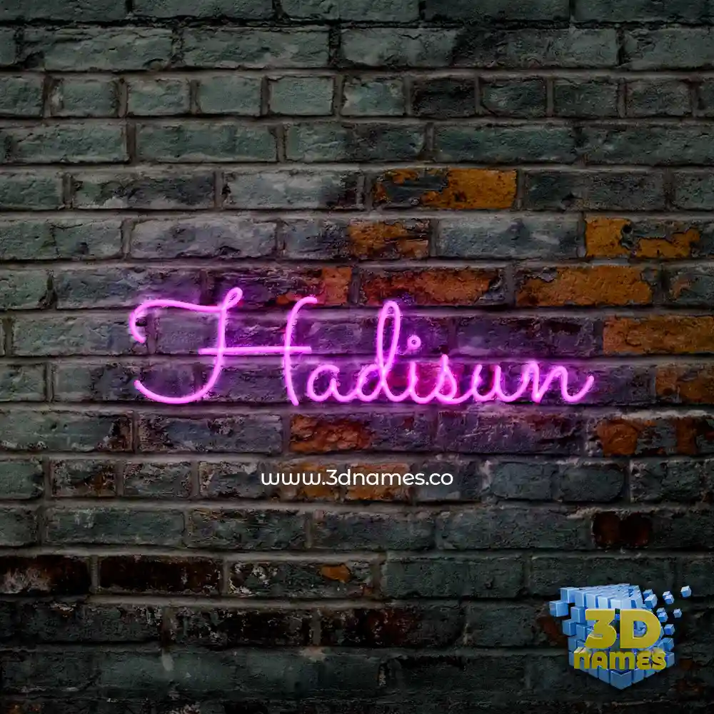 hadisun in Pink Neon style - 3D name wallpaper