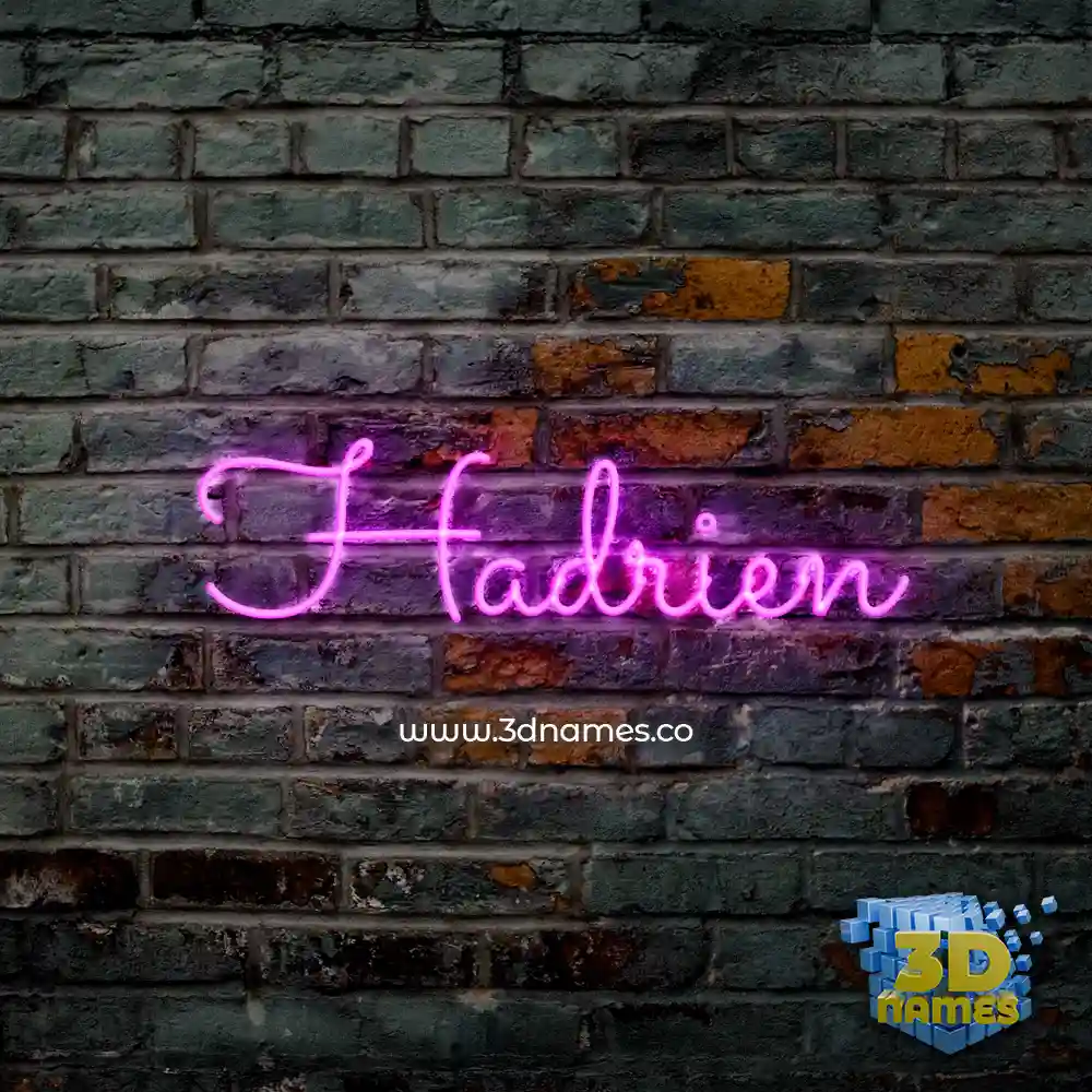 hadrien in Pink Neon style - 3D name wallpaper