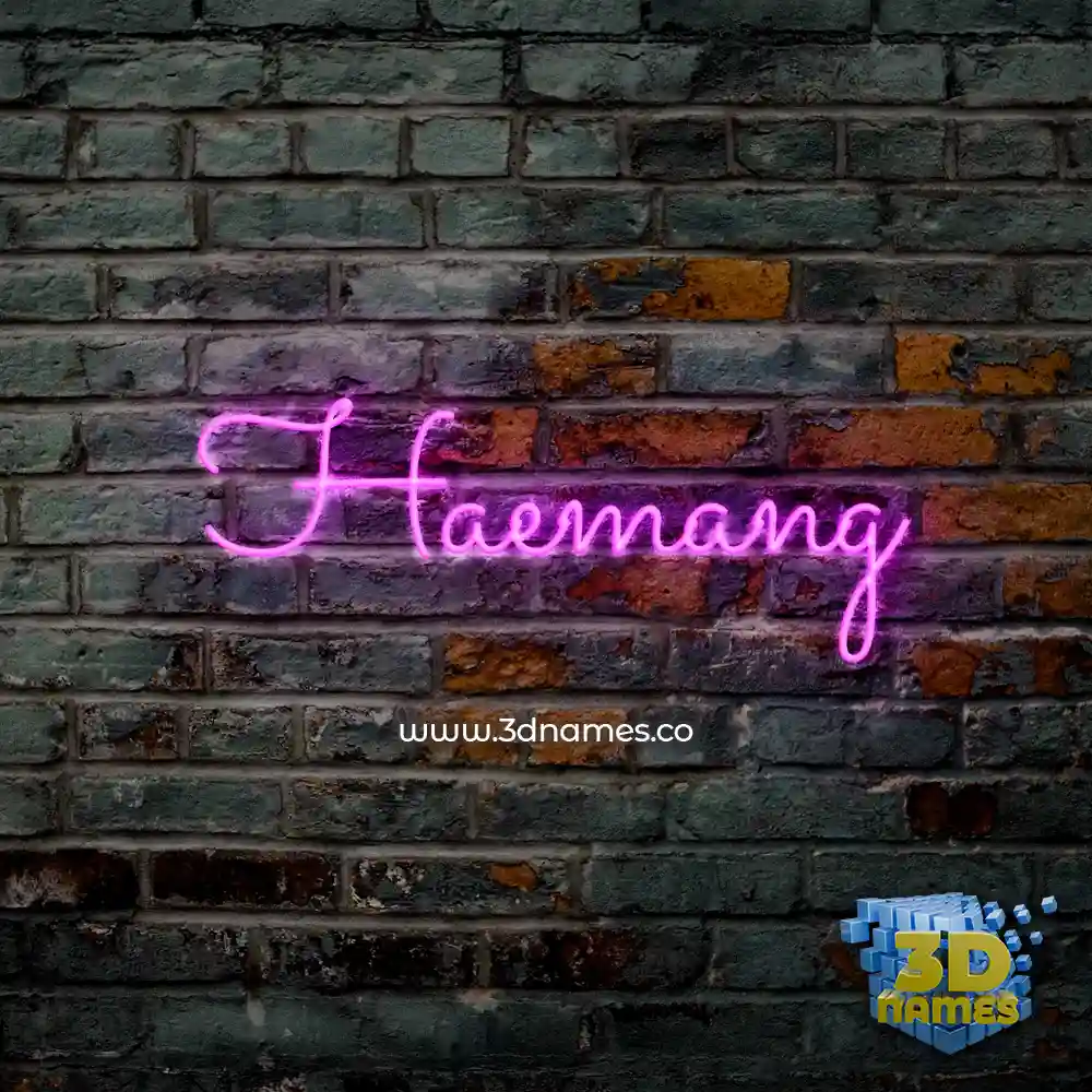 haemang in Pink Neon style - 3D name wallpaper