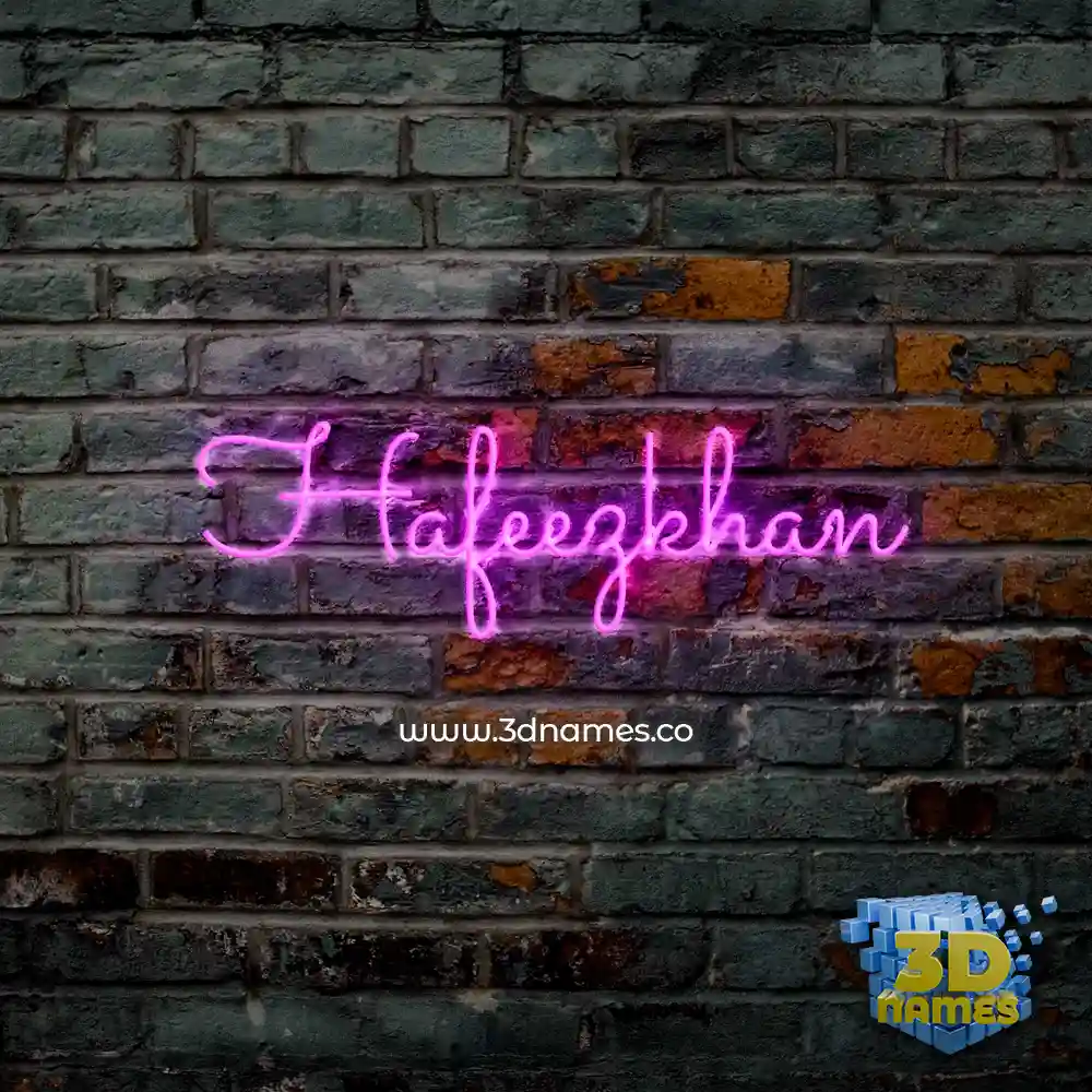 hafeezkhan in Pink Neon style - 3D name wallpaper
