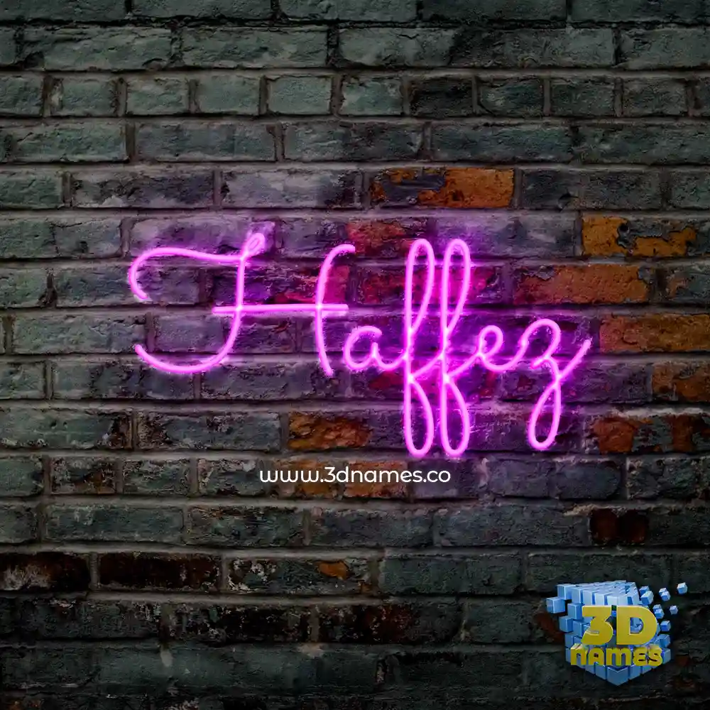 haffez in Pink Neon style - 3D name wallpaper
