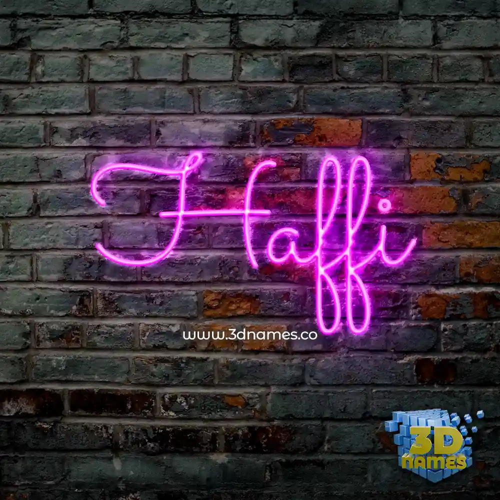 haffi in Pink Neon style - 3D name wallpaper