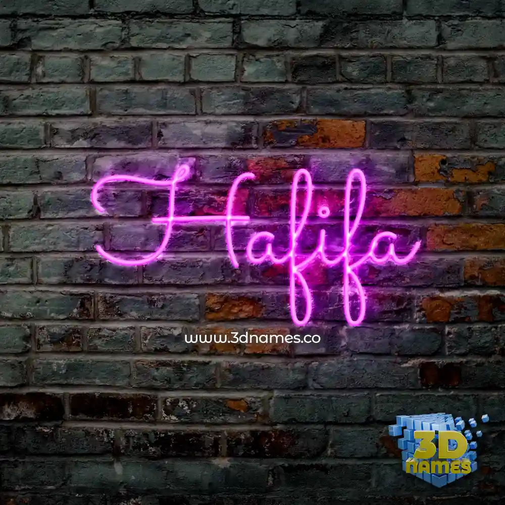 hafifa in Pink Neon style - 3D name wallpaper