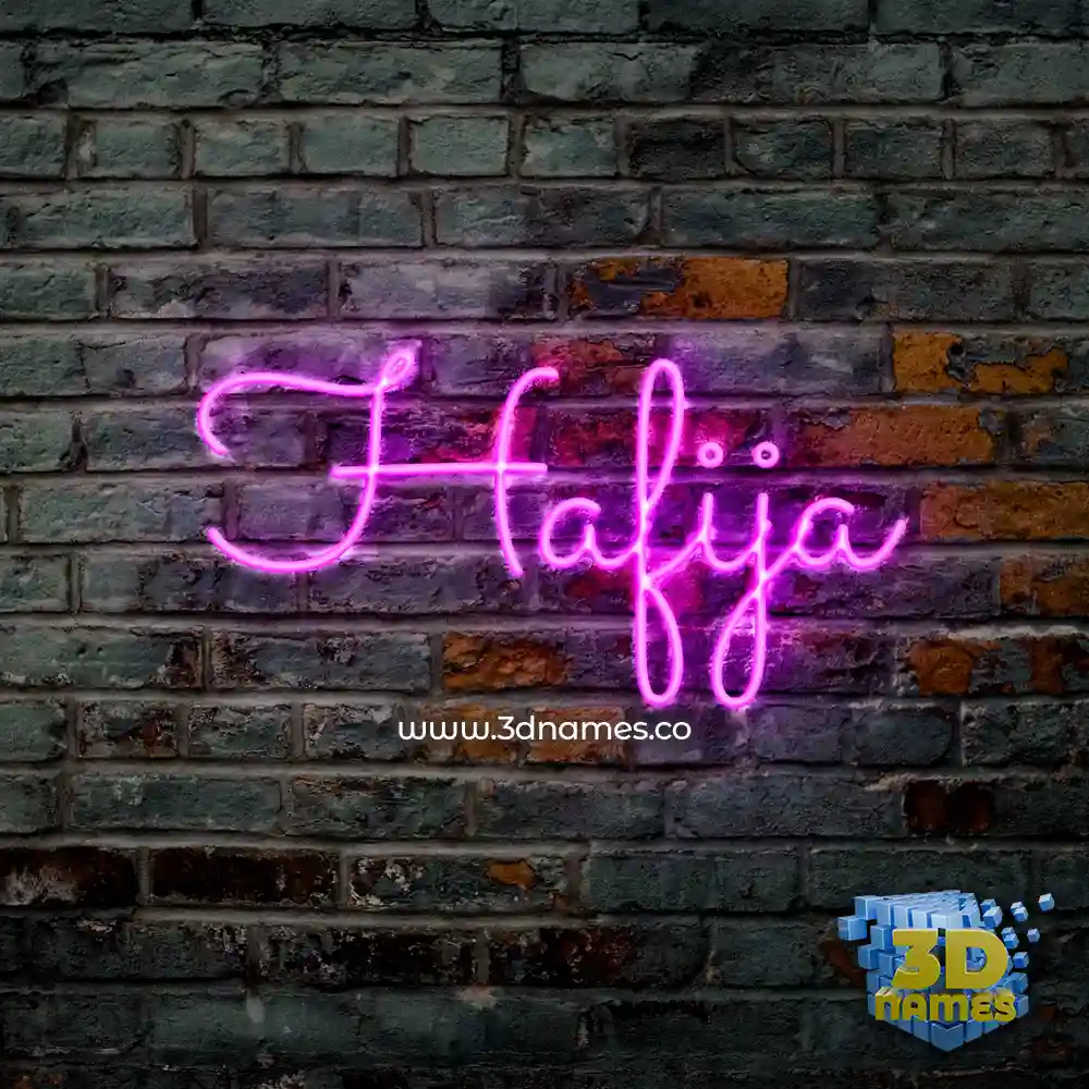 hafija in Pink Neon style - 3D name wallpaper