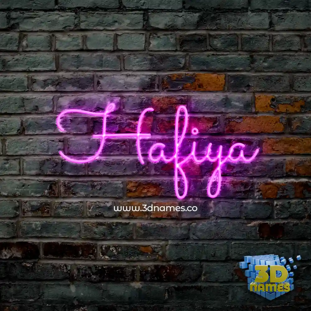 hafiya in Pink Neon style - 3D name wallpaper