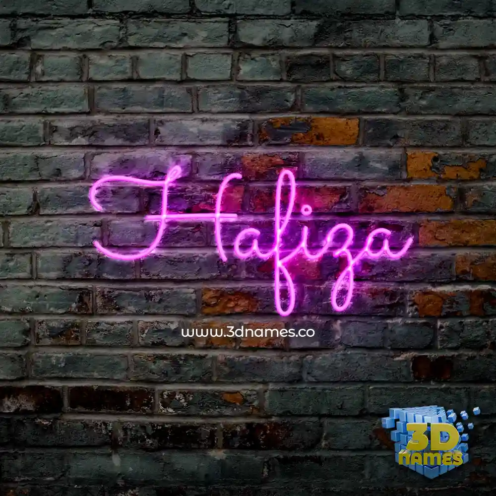 hafiza in Pink Neon style - 3D name wallpaper