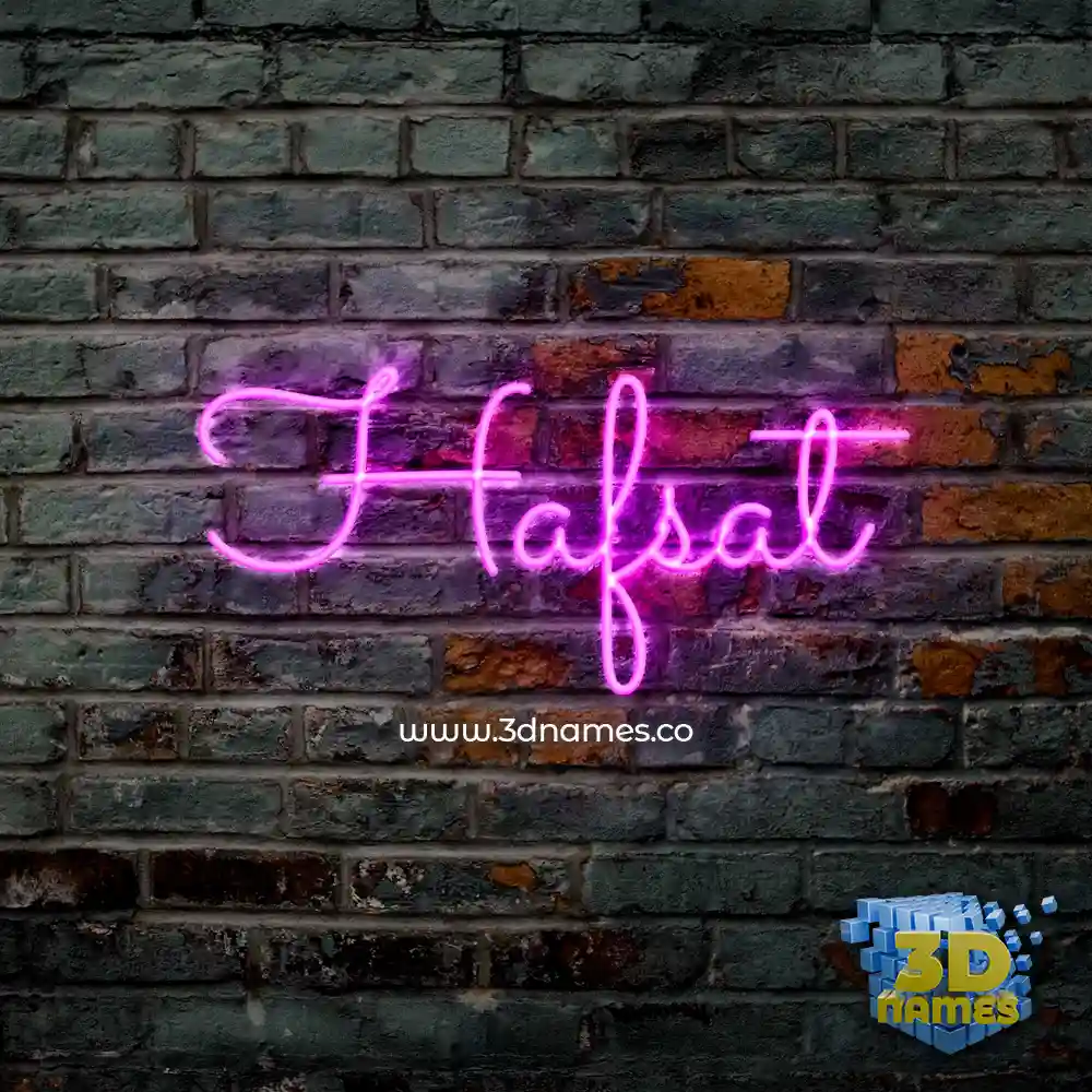 hafsat in Pink Neon style - 3D name wallpaper
