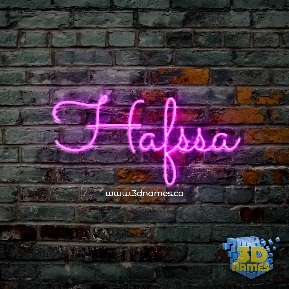 hafssa in Pink Neon style - 3D name wallpaper