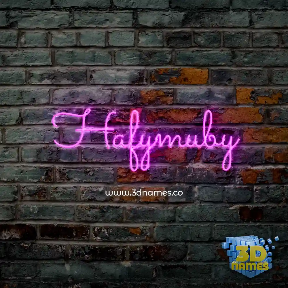 hafymuby in Pink Neon style - 3D name wallpaper