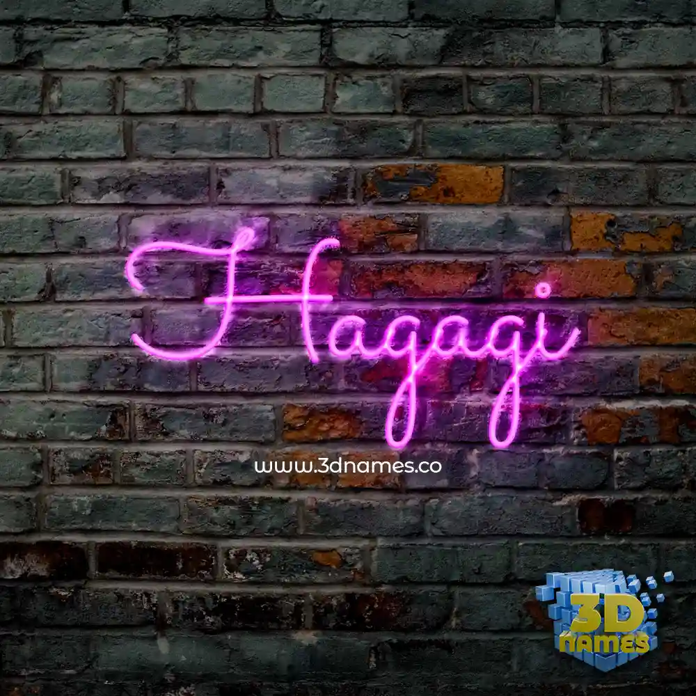 hagagi in Pink Neon style - 3D name wallpaper