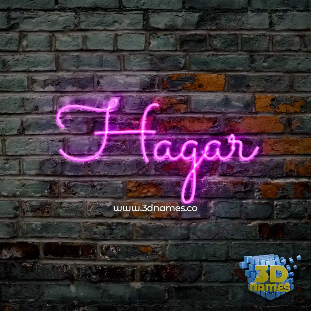 hagar in Pink Neon style - 3D name wallpaper