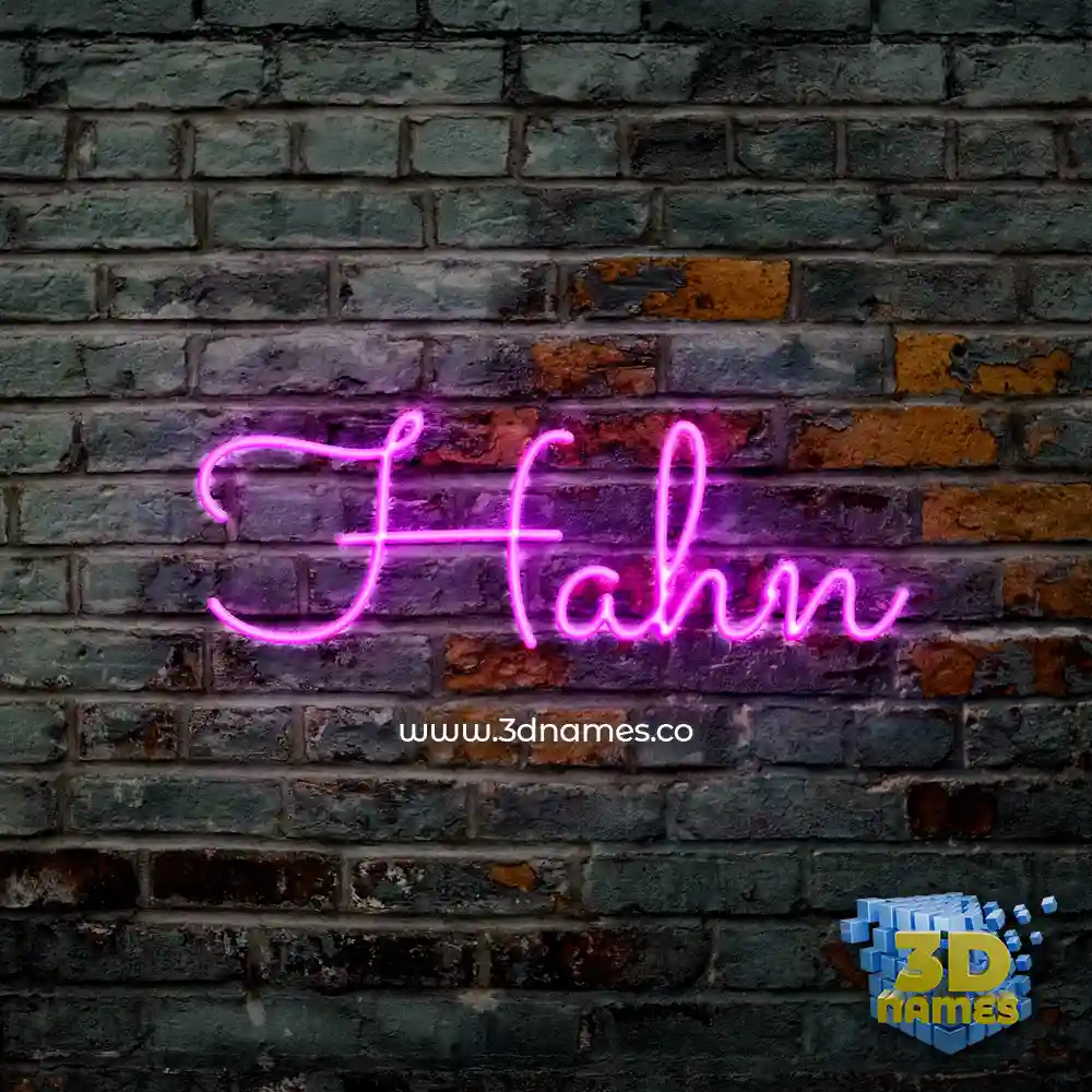 hahn in Pink Neon style - 3D name wallpaper