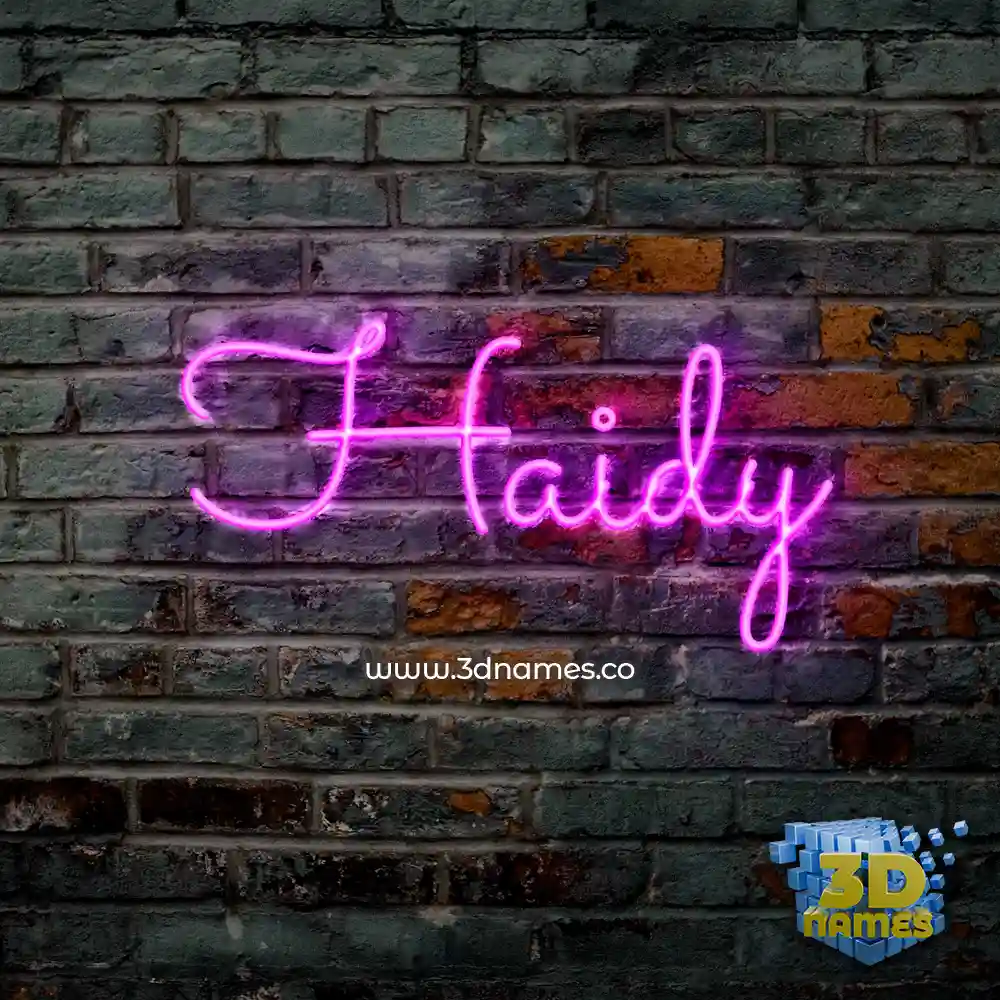 haidy in Pink Neon style - 3D name wallpaper