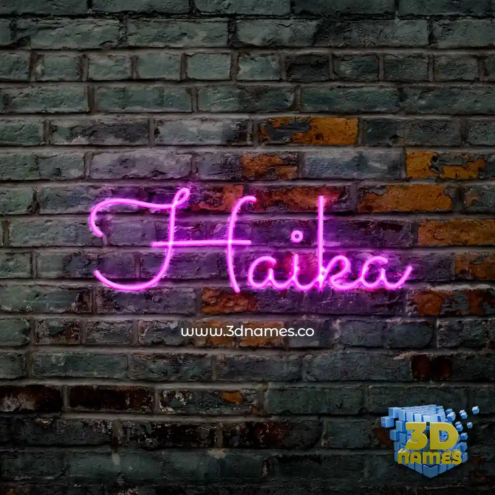 haika in Pink Neon style - 3D name wallpaper