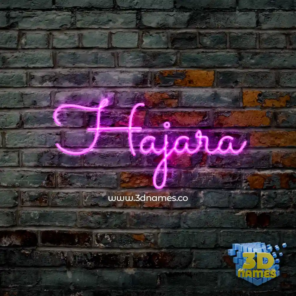 hajara in Pink Neon style - 3D name wallpaper