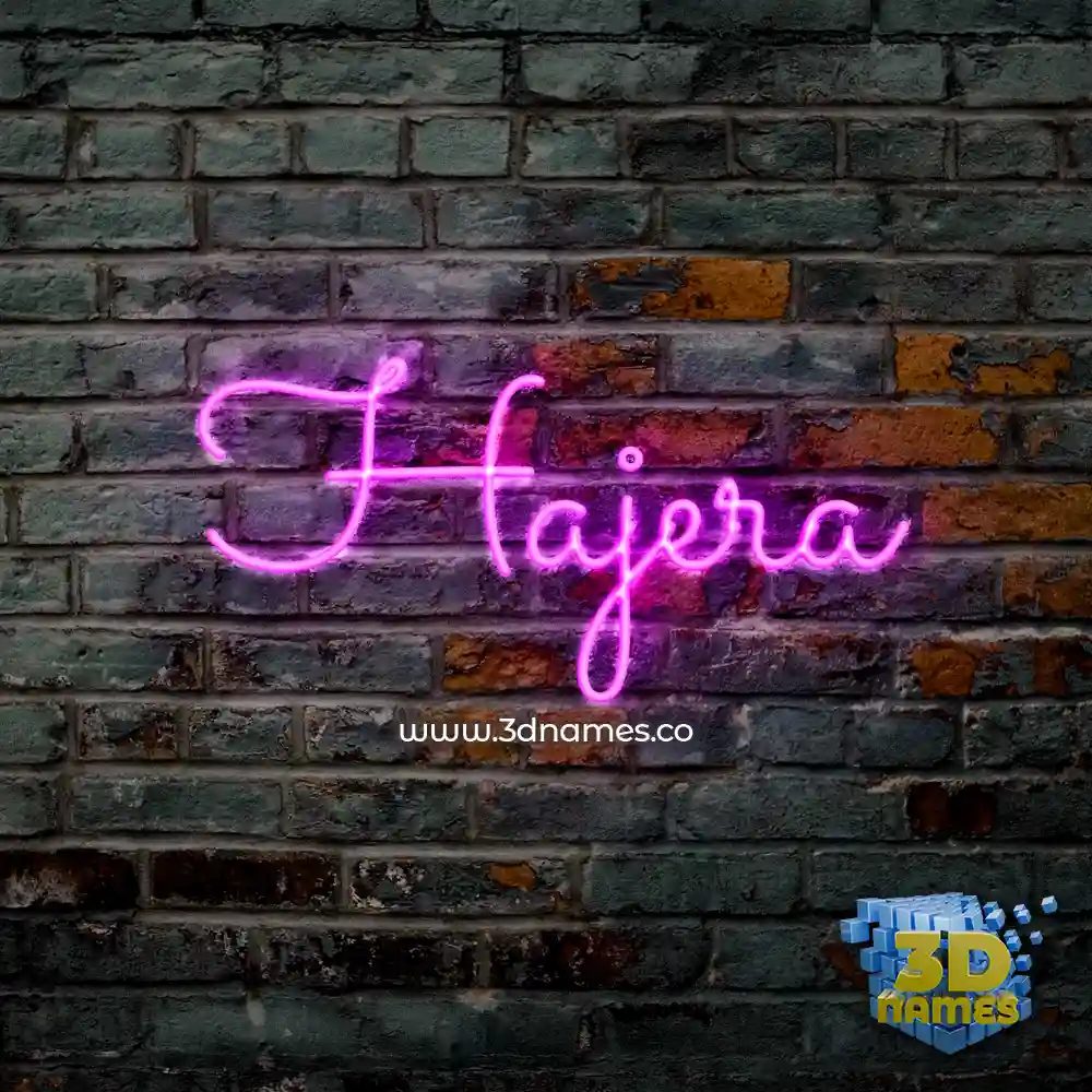 hajera in Pink Neon style - 3D name wallpaper