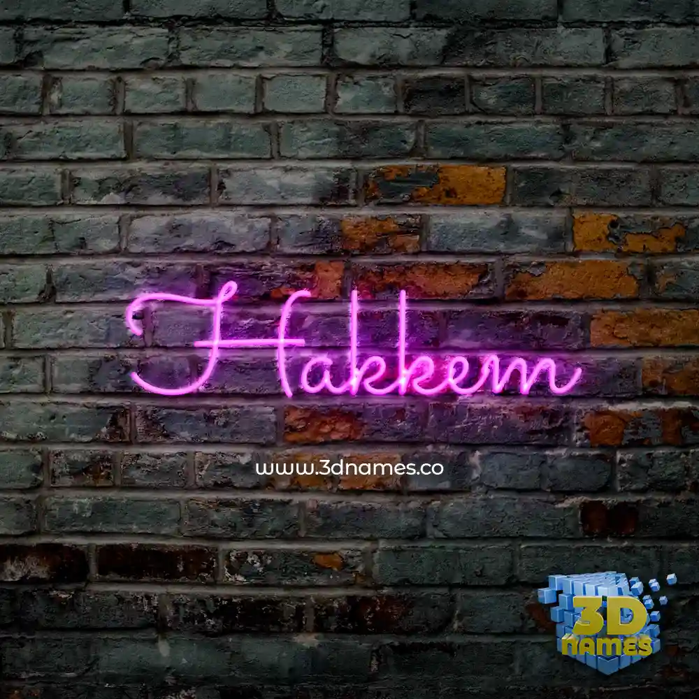 hakkem in Pink Neon style - 3D name wallpaper