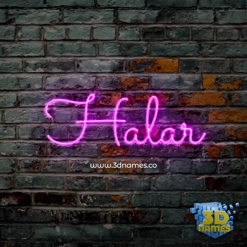 halar in Pink Neon style - 3D name wallpaper