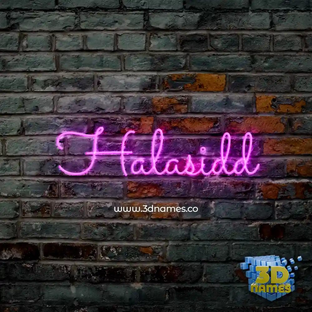 halasidd in Pink Neon style - 3D name wallpaper