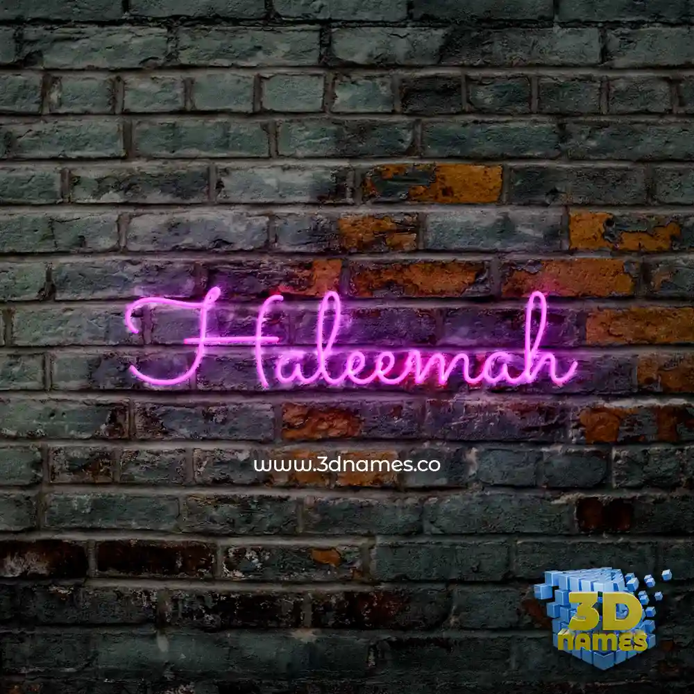 haleemah in Pink Neon style - 3D name wallpaper