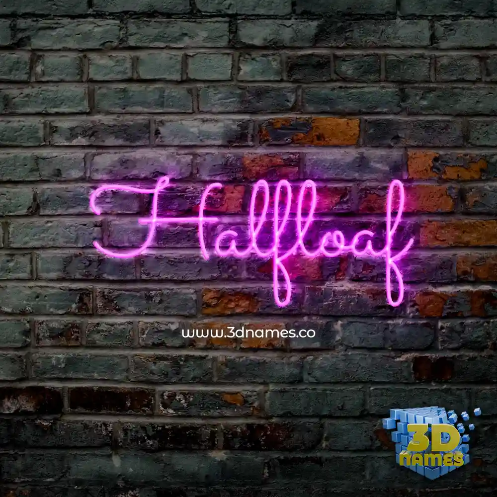 halfloaf in Pink Neon style - 3D name wallpaper